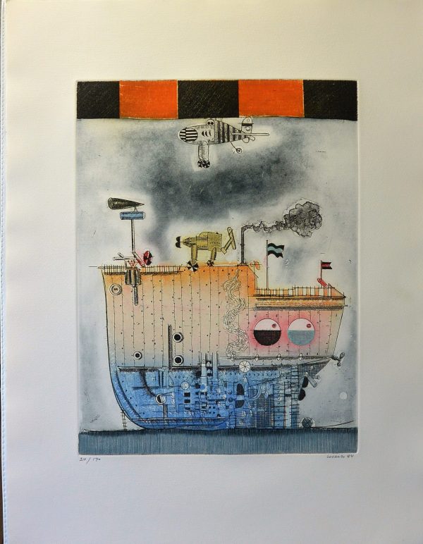 Antonio Lorenzo 1984 – «Trama dos, Barco» grabado aguafuerte color - Top Alimentos en Oferta – Envío Gratis por Tiempo Reducido