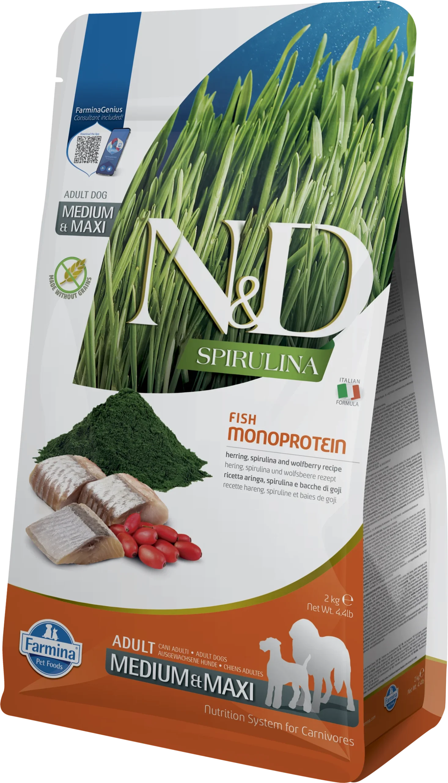FARMINA ND DOG SPIRULINA MEDIUM MAXI ARENQUE - Amigos Animal – Creando la mejor vida para tu mascota FARMINA ND DOG SPIRULINA MEDIUM MAXI ARENQUE - Amigos Animal – Creando la mejor vida para tu mascota