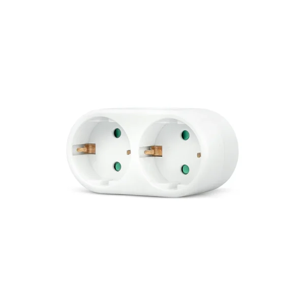 Adaptador De Enchufe De Pared Doble Frontal Schuko - Ideas de Regalos Sostenibles: Juguetes de Madera y Bazar Ecológico