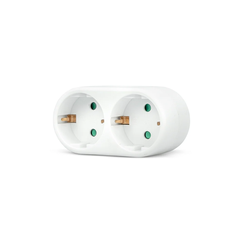Adaptador De Enchufe De Pared Doble Frontal Schuko - Ideas de Regalos Sostenibles: Juguetes de Madera y Bazar Ecológico Adaptador De Enchufe De Pared Doble Frontal Schuko - Ideas de Regalos Sostenibles: Juguetes de Madera y Bazar Ecológico