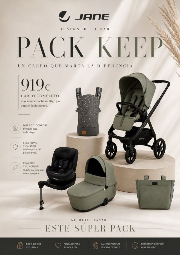 PACK KEEP Carrito 2en1, silla de coche multigrupo y Mochila de porteo - Tu tienda especializada en bebés y maternidad online