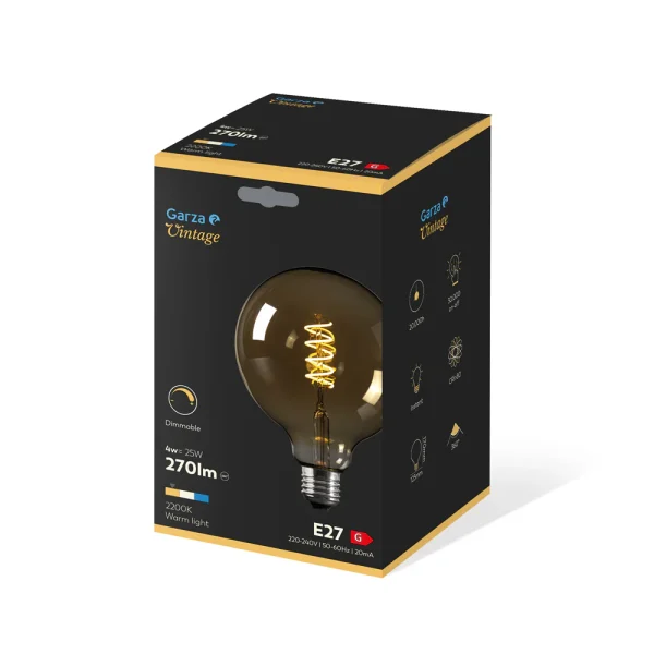 Bombilla Led Filamento Espiral G125 E27 Regulable - Ideas de Regalos Sostenibles: Juguetes de Madera y Bazar Ecológico