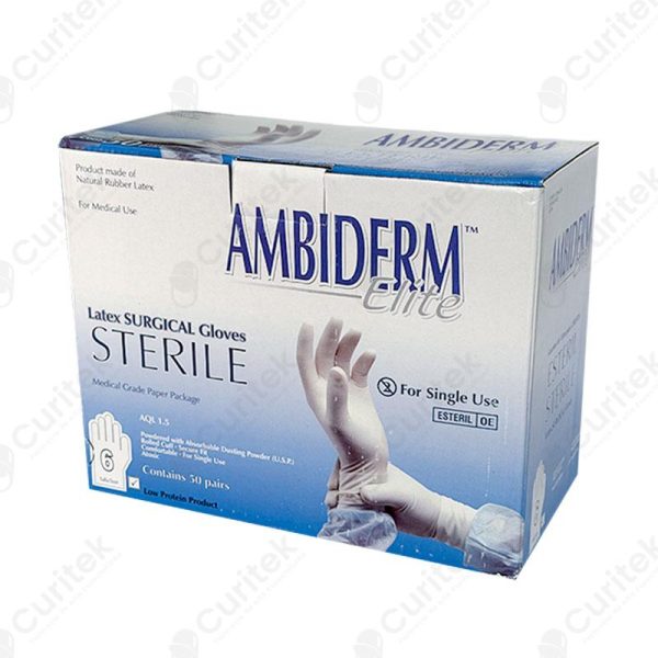 AMBIDERM ELITE GUANTE CIRUJANO ESTERIL NO. 6 C/50 PARES - Animalia-Pro | Cuidado profesional para tu mascota – Envío gratis desde 40€