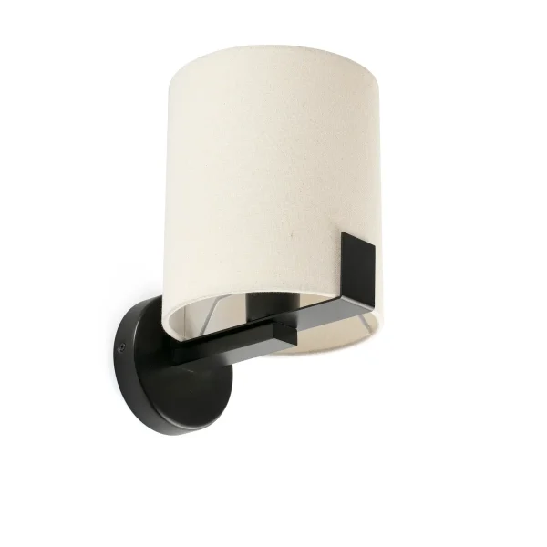 NILA APLIQUE NEGRO PANTALLA BLANCO ROTO 1xE27 - Ideas de Regalos Sostenibles: Juguetes de Madera y Bazar Ecológico