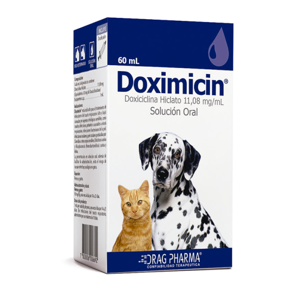 Doximicin 60ml (Doxicilina Hiclato 11,09 mg/ml) (RECETA REQUERIDA) - Tu Mundo Pet – Descuentos en Juguetes, Camas y Accesorios