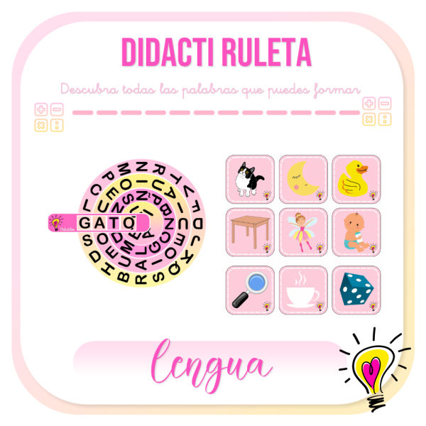 Didacti Ruleta generadora de palabras - Juegos y Juguetes para Despertar la Imaginación de los Pequeños