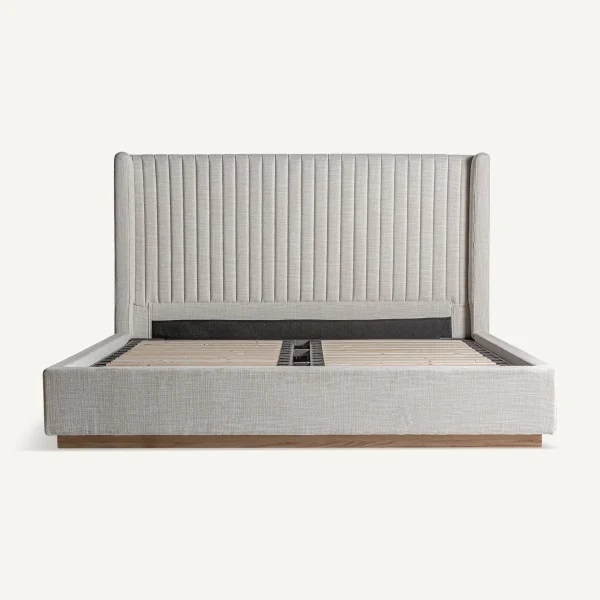 Cama AUNAC. Fabricado en poliéster, en color gris y madera de pino - Ideas de Regalos Sostenibles: Juguetes de Madera y Bazar Ecológico
