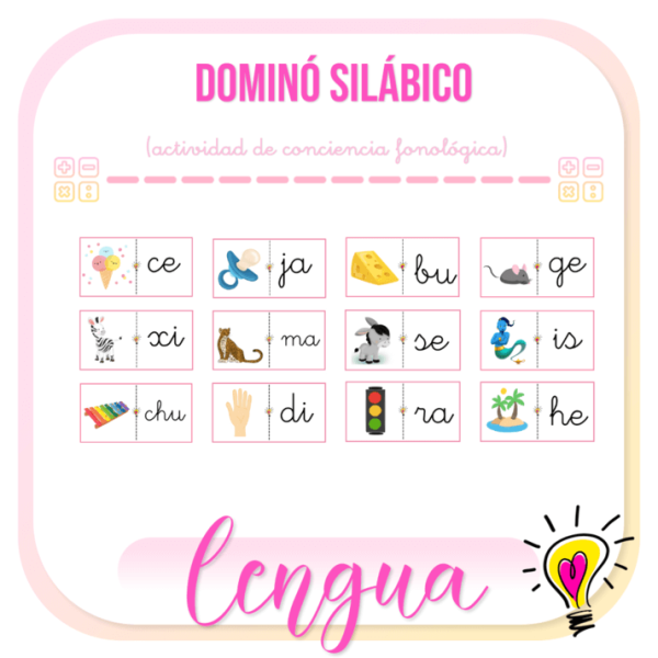 Dominó Conciencia Silábica - Juegos y Juguetes para Despertar la Imaginación de los Pequeños