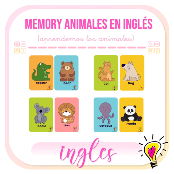 Memory Animales | Flash Cards en Inglés - Juegos y Juguetes para Despertar la Imaginación de los Pequeños