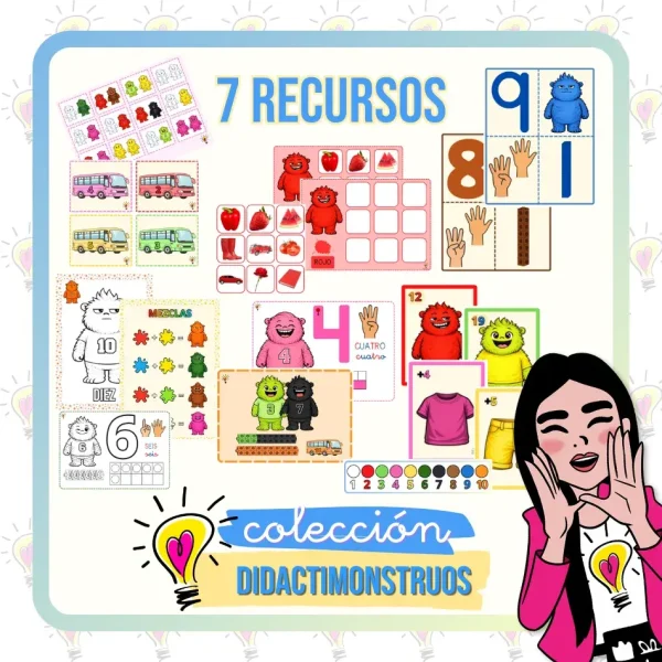 Didactimonstruo: 7 Recursos Imprimibles con Juegos Incluidos de Matemáticas Manipulativas - Juegos y Juguetes para Despertar la Imaginación de los Pequeños