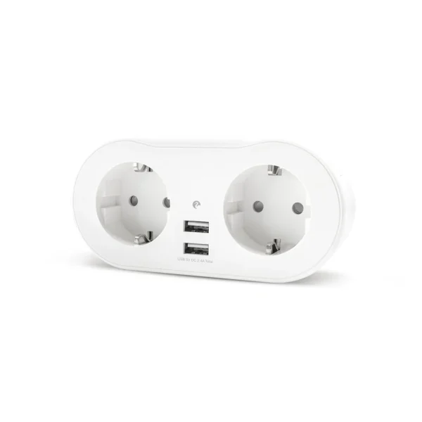 Enchufe Doble Wifi, Con 2 Tomas Y 2 Puertos Usb - Ideas de Regalos Sostenibles: Juguetes de Madera y Bazar Ecológico