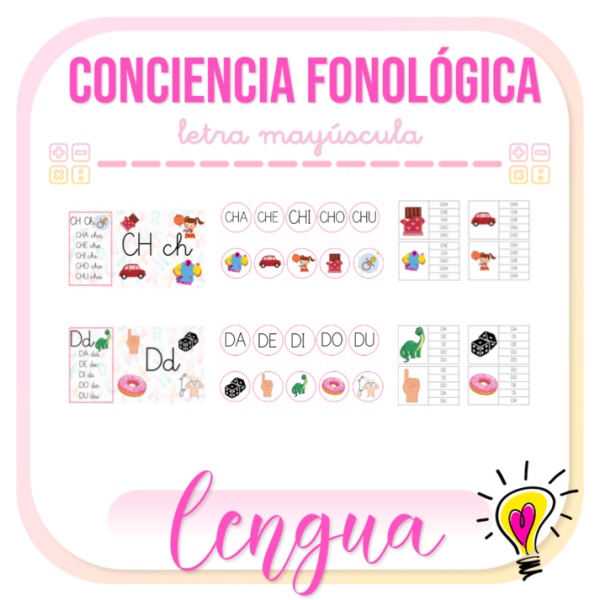 Conciencia Fonológica Mayúscula/Imprenta - Juegos y Juguetes para Despertar la Imaginación de los Pequeños