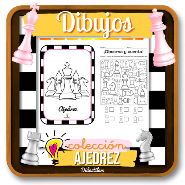 Dibujos de Ajedrez para Colorear | Piezas y Actividades Infantiles - Juegos y Juguetes para Despertar la Imaginación de los Pequeños