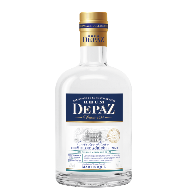 DEPAZ – RHUM BLANC – CUVÉE DES ALIZÉS – MILLÉSIME 2020 – 70CL – 45° - Vins sélectionnés – Goût et élégance | Livraison gratuite dès 50€ DEPAZ – RHUM BLANC – CUVÉE DES ALIZÉS – MILLÉSIME 2020 – 70CL – 45° - Vins sélectionnés – Goût et élégance | Livraison gratuite dès 50€
