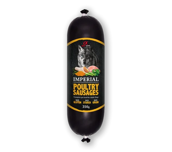 Alpha Spirit Salchicha Imperial Poultry 350gr - Animalia-Pro | Cuidado profesional para tu mascota – Envío gratis desde 40€