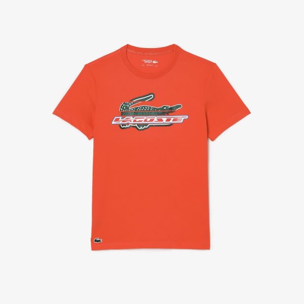 CAMISETA LACOSTE LOGO SLICE NARANJA - Tu tienda de zapatos, ropa y bolsos con ofertas y envío gratis