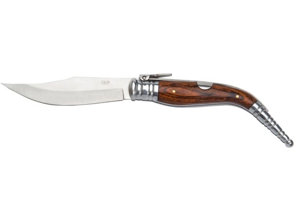 NAVAJA DE CARRACA CON CACHAS DE MADERA ROJA Y HOJA DE 11,5 CM JKR0245 - Tu Tienda Outdoor de Confianza para Camping y Naturaleza