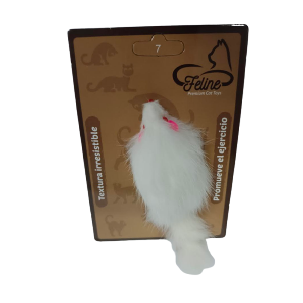 Feline Juguete Raton Piel de Conejo – Blanco - Tu Mundo Pet – Descuentos en Juguetes, Camas y Accesorios