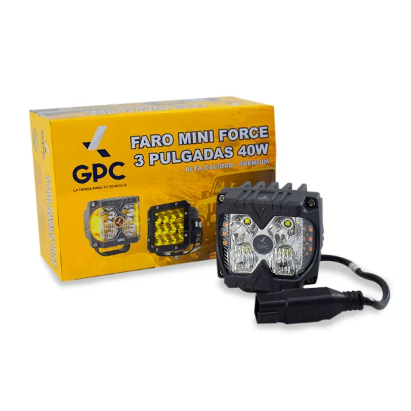 Faro Neblinero Cubo LED Off Road Force 3" 12V Blanco Contorno Amarillo GPC - Equipa Tu Caja de Herramientas – Rebajas en Manuales y Eléctricas