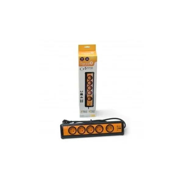 Regleta Profesional Con Interruptor Y Usb-A Negro Naranja - Ideas de Regalos Sostenibles: Juguetes de Madera y Bazar Ecológico