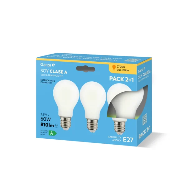 Bombilla LED Filamento Mate Estándar CLASE A E27 - Ideas de Regalos Sostenibles: Juguetes de Madera y Bazar Ecológico