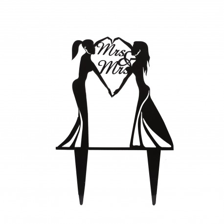 Topper para tartas silueta ” Mrs & Mrs” - Productos Alimentarios Cuidadosamente Elegidos – Envío Gratuito 35€+