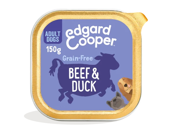 Tarrina de comida para perros con ternera y pato sin cereales | Edgard & Cooper - Amigos Animal – Creando la mejor vida para tu mascota