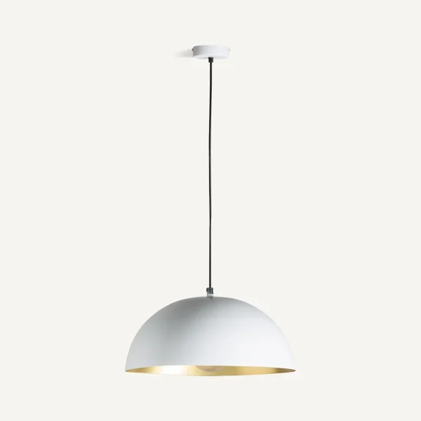 LÁMPARA DE COLGAR color blanco/oro. Estilo Concept - Ideas de Regalos Sostenibles: Juguetes de Madera y Bazar Ecológico