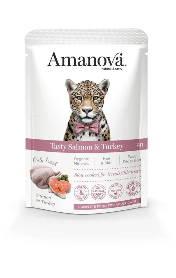 P11 ADULT CAT Salmón y Pavo - Amigos Animal – Creando la mejor vida para tu mascota