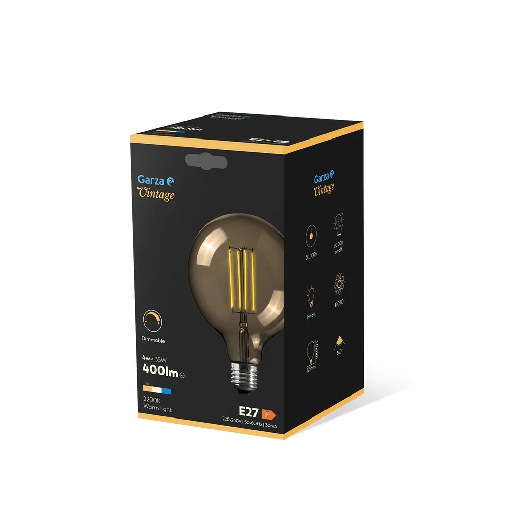 Bombilla Led Filamento Gold Regulable G125 E27 - Ideas de Regalos Sostenibles: Juguetes de Madera y Bazar Ecológico Bombilla Led Filamento Gold Regulable G125 E27 - Ideas de Regalos Sostenibles: Juguetes de Madera y Bazar Ecológico