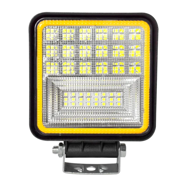 Faro Pirata De Trabajo Cuadrado 42 Led Luz Blanca Contorno Amarillo - Equipa Tu Caja de Herramientas – Rebajas en Manuales y Eléctricas