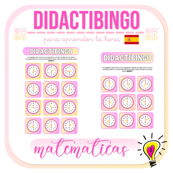 DidactiBingo para Aprender la Hora Español - Juegos y Juguetes para Despertar la Imaginación de los Pequeños