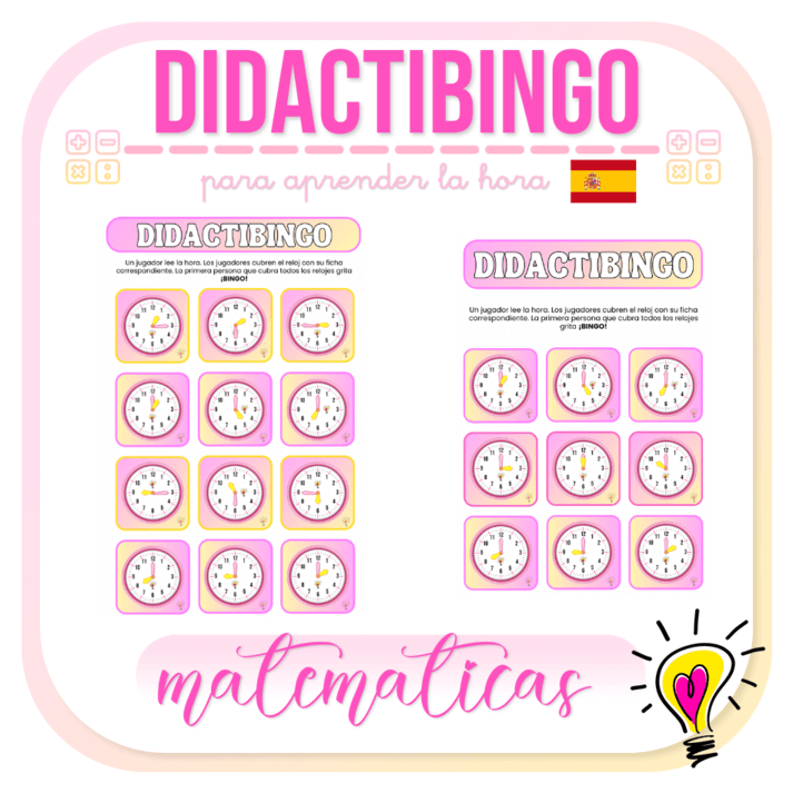 DidactiBingo para Aprender la Hora Español - Juegos y Juguetes para Despertar la Imaginación de los Pequeños DidactiBingo para Aprender la Hora Español - Juegos y Juguetes para Despertar la Imaginación de los Pequeños