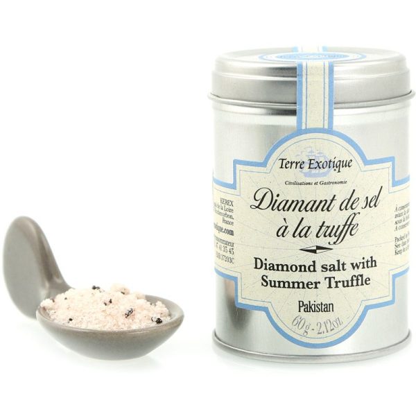 DIAMANT DE SEL À LA TRUFFE D&rsquo;ÉTÉ (Pakistan) Boite 60g - Vins sélectionnés – Goût et élégance | Livraison gratuite dès 50€