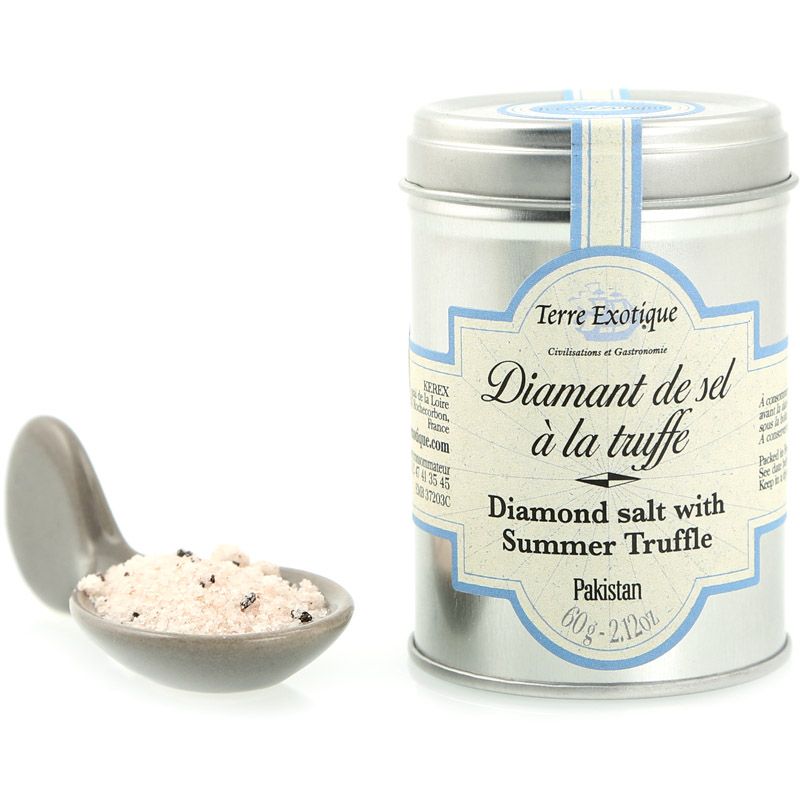 DIAMANT DE SEL À LA TRUFFE D’ÉTÉ (Pakistan) Boite 60g - Vins sélectionnés – Goût et élégance | Livraison gratuite dès 50€ DIAMANT DE SEL À LA TRUFFE D’ÉTÉ (Pakistan) Boite 60g - Vins sélectionnés – Goût et élégance | Livraison gratuite dès 50€