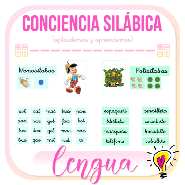Conciencia Silábica Minúscula/Ligada - Juegos y Juguetes para Despertar la Imaginación de los Pequeños