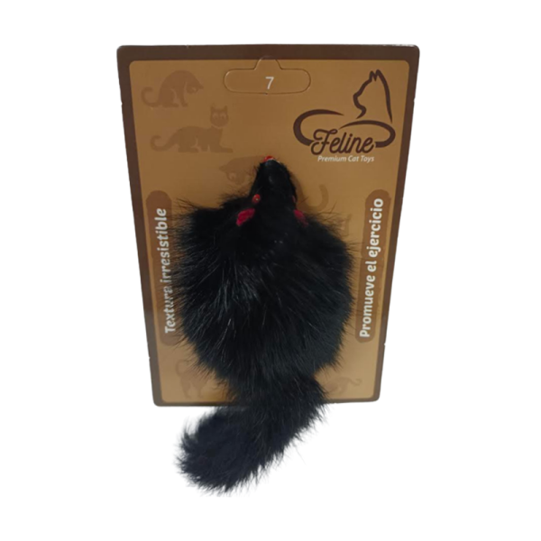 Feline Juguete Raton Piel de Conejo – Negro - Tu Mundo Pet – Descuentos en Juguetes, Camas y Accesorios