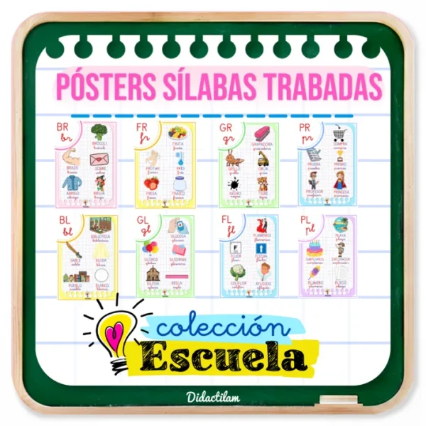 Pósters Sílabas Trabadas Colección Escuela 2024/2025 - Juegos y Juguetes para Despertar la Imaginación de los Pequeños