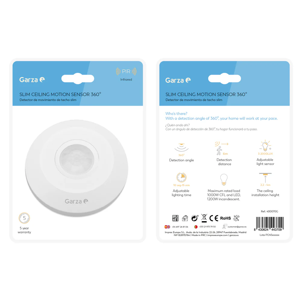 Detector De Movimiento De Techo Slim 360º - Ideas de Regalos Sostenibles: Juguetes de Madera y Bazar Ecológico Detector De Movimiento De Techo Slim 360º - Ideas de Regalos Sostenibles: Juguetes de Madera y Bazar Ecológico