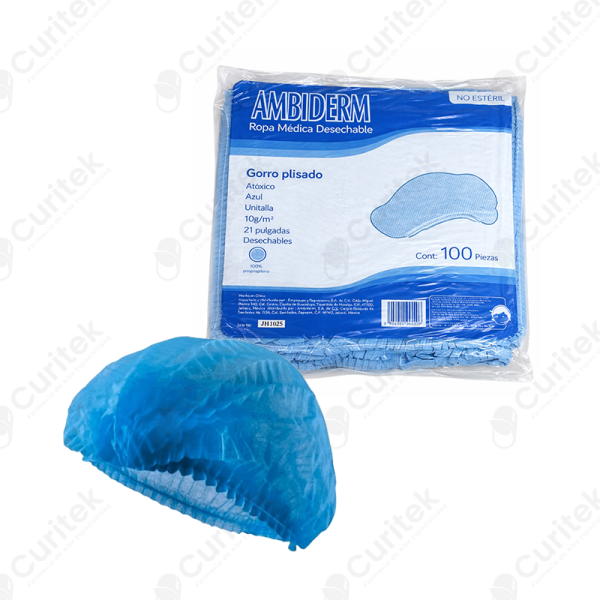 AMBIDERM GORRO PLISADO AZUL 100 PZ - Animalia-Pro | Cuidado profesional para tu mascota – Envío gratis desde 40€