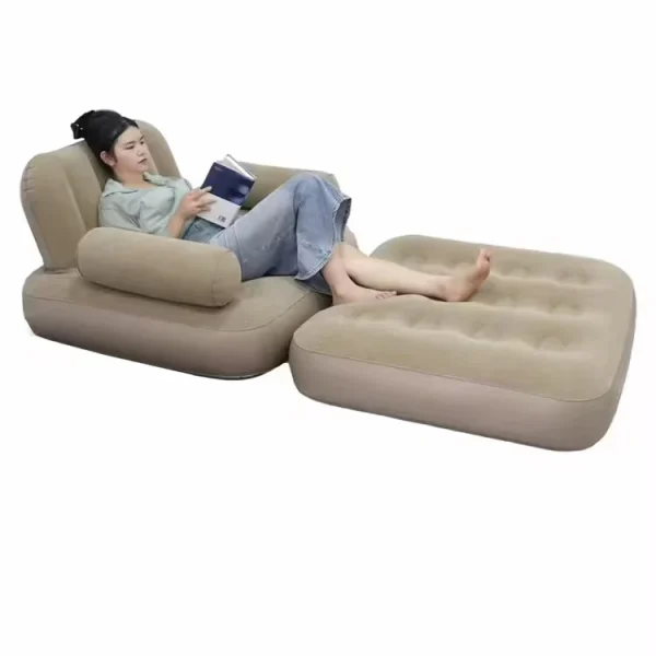 FENGSEN Sofá Cama Hinchable Plegable Individual 195*100*65 cm con Bomba Eléctrica – Ideal para Camping y Hogar - Deporte y Outdoor al Mejor Precio del Mercado