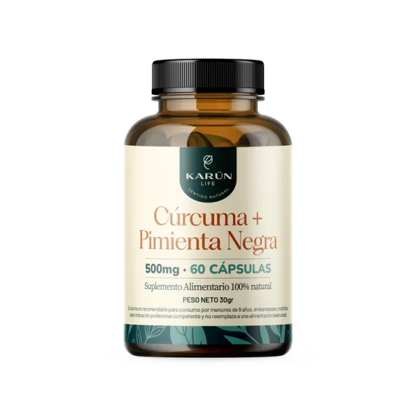 Cúrcuma más Pimienta Negra 500 mg de Karün Life - Ofertas en Productos del Día a Día – Belleza, Higiene, Moda y Más