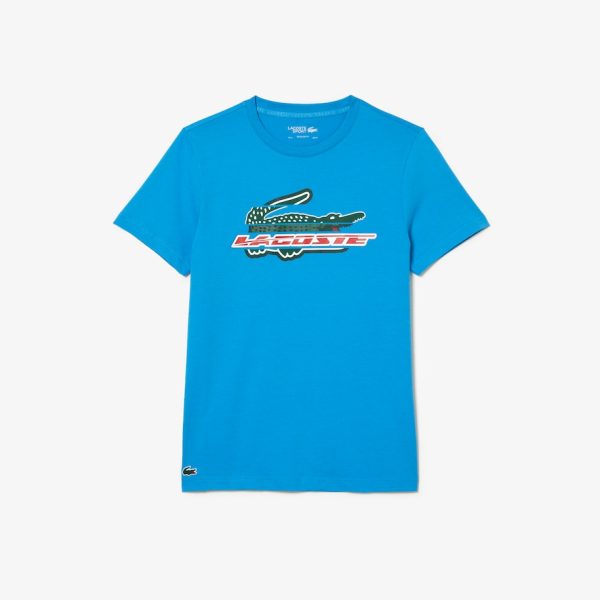 CAMISETA LACOSTE LOGO SLICE AZUL FIJI - Tu tienda de zapatos, ropa y bolsos con ofertas y envío gratis