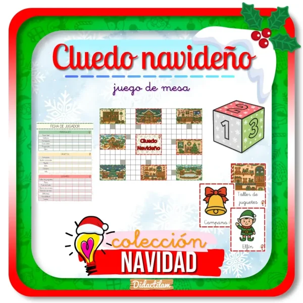 Cluedo Navideño | Juego de Lógica y Deducción - Juegos y Juguetes para Despertar la Imaginación de los Pequeños