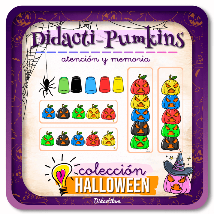 Juego de atención y memoria con Patrones Didacti-Calabazas | Halloween - Juegos y Juguetes para Despertar la Imaginación de los Pequeños Juego de atención y memoria con Patrones Didacti-Calabazas | Halloween - Juegos y Juguetes para Despertar la Imaginación de los Pequeños
