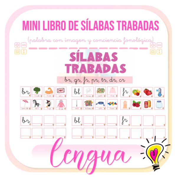 Mini Libro de Sílabas Trabadas - Juegos y Juguetes para Despertar la Imaginación de los Pequeños