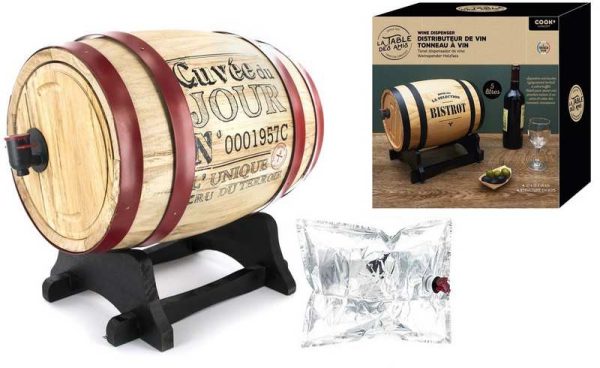 DISTRIBUTEUR A VIN TONNELET EN BOIS 5 L - Vins sélectionnés – Goût et élégance | Livraison gratuite dès 50€