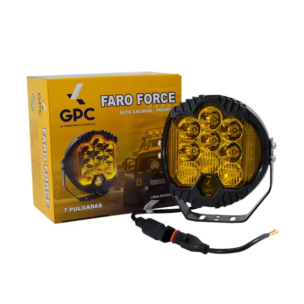 Faro Neblinero Redondo Alta Potencia Off Road Force 7” 12/24v 50w Amarillo Contorno Amarillo GPC - Equipa Tu Caja de Herramientas – Rebajas en Manuales y Eléctricas