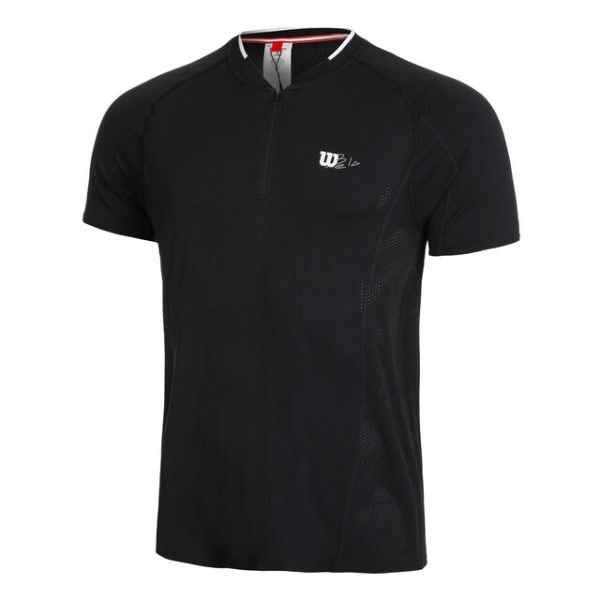 CAMISETA WILSON BELA M PLAYERS SEAMLESS ZIP NEGRA - Tu tienda de zapatos, ropa y bolsos con ofertas y envío gratis