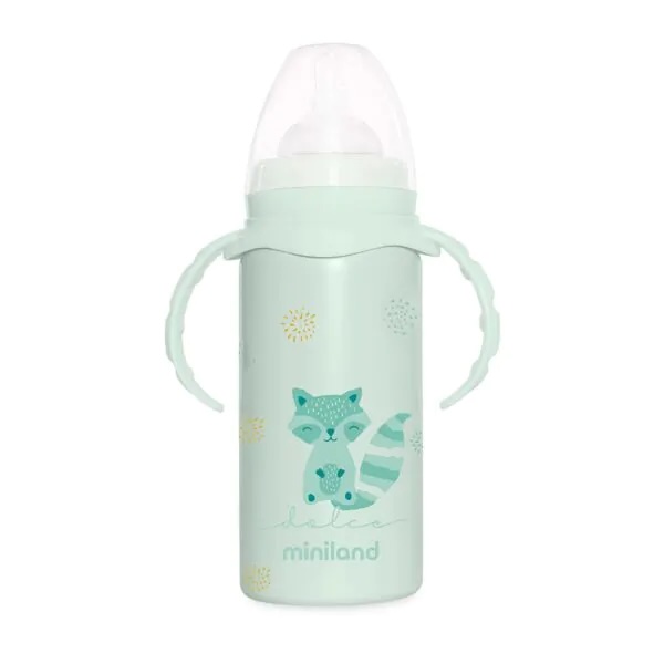 Botella térmica con tetina thermibaby Mint Miniland - Tu tienda especializada en bebés y maternidad online Botella térmica con tetina thermibaby Mint Miniland - Tu tienda especializada en bebés y maternidad online